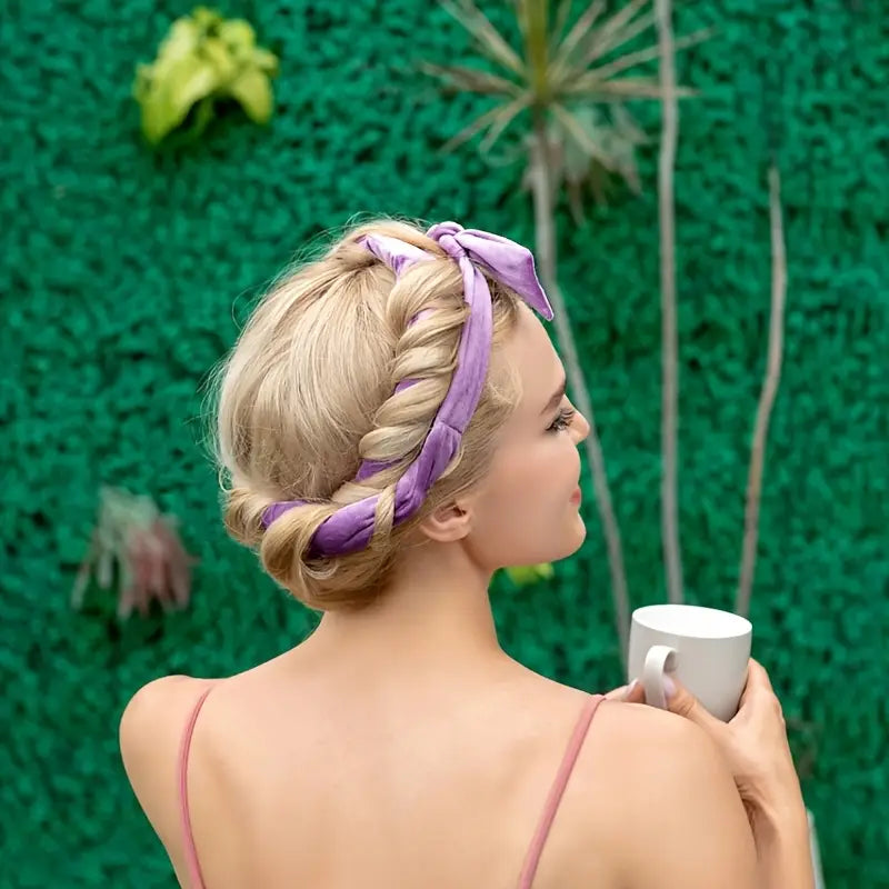 Curling Ribbon Sans Chaleur en Velours – Bande Bouclante 151 cm pour Ondulations Naturelles – Protège les Cheveux et Préserve l’Hydratation