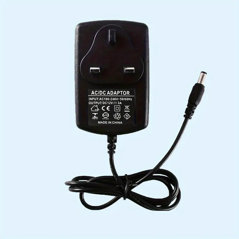 Chargeur Secteur 12V 2A – Adaptateur Alimentation AC/DC Universel avec Prise UK et Câble DC