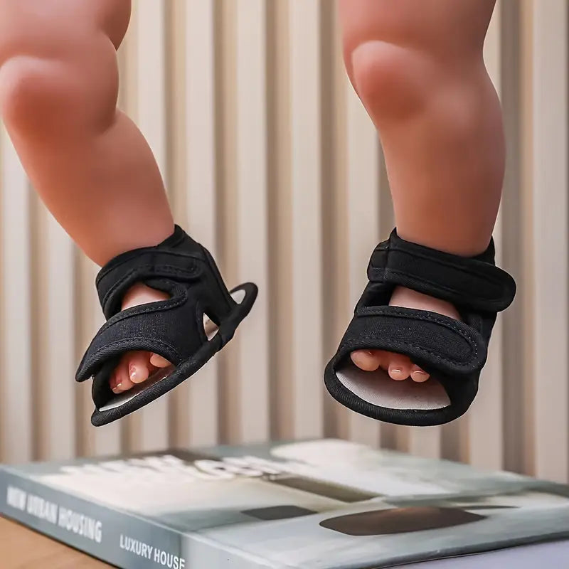 Sandales bébé garçon en tissu respirant – Chaussures d’été légères avec scratch