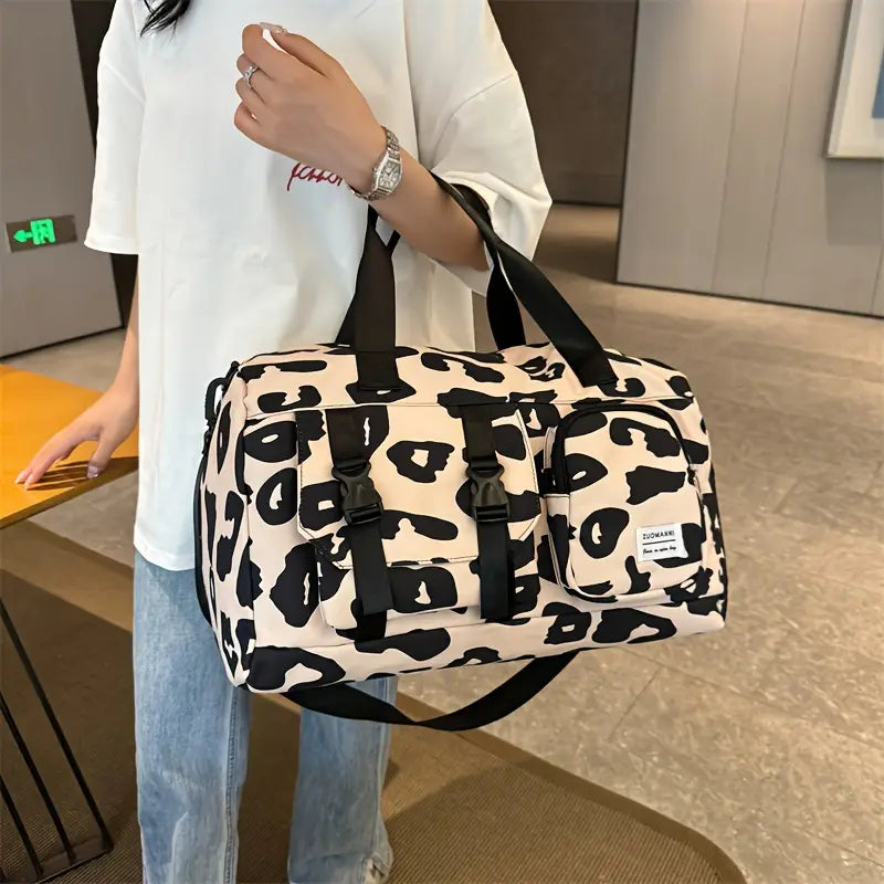 Sac de Voyage Sport et Week-End Rose Imprimé Léopard – Cabine Grande Capacité avec Bandoulière Réglable