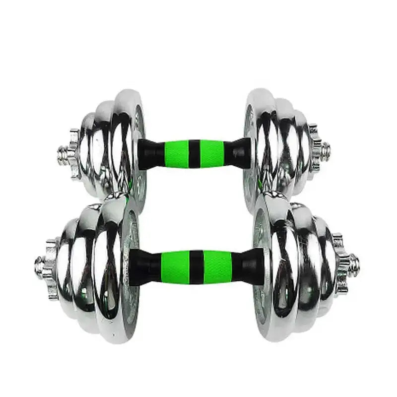 Haltères réglables en acier chromé – Kit musculation 2 en 1 avec barre pour entraînement fitness à domicile