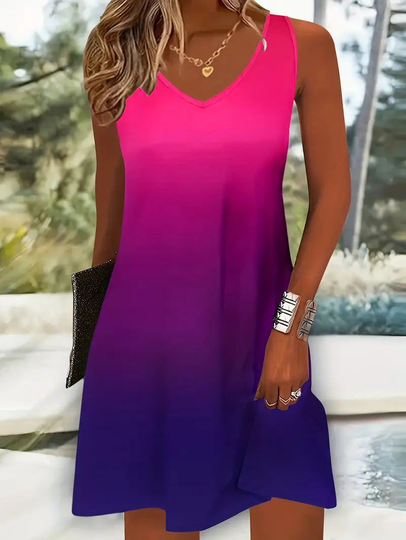 Robe de plage dégradée – Coupe fluide et estivale, parfaite pour l’été