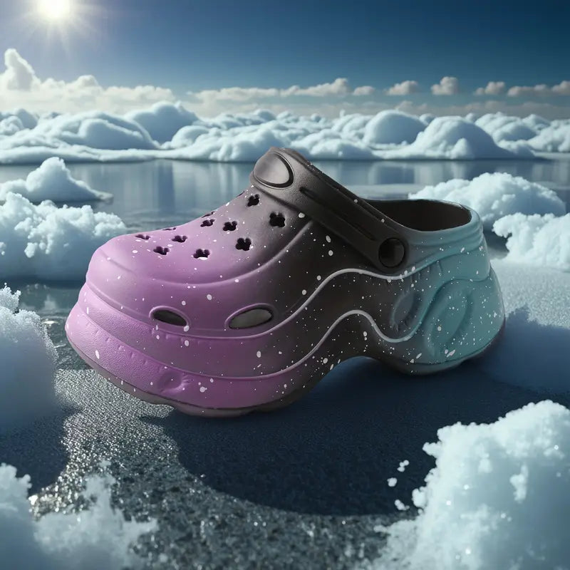 Sabots fille colorés dégradé bleu vert – Mules confort à plateforme légères et respirantes