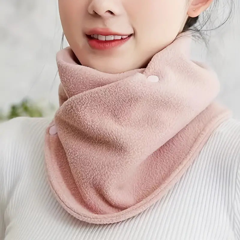 Cache-cou polaire chaud rouge – Couvre visage hiver unisexe pour protection contre le froid