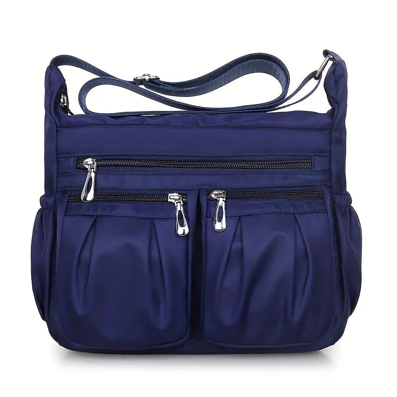 Sac besace femme rouge en nylon imperméable  Léger, pratique et multi poches