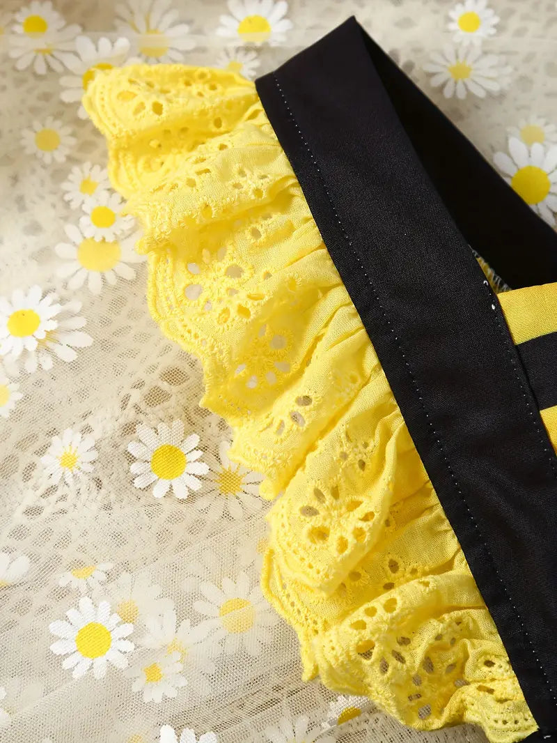 Robe Bébé Fille Déguisement Abeille avec Chapeau – Tenue Mignonne et Colorée Été