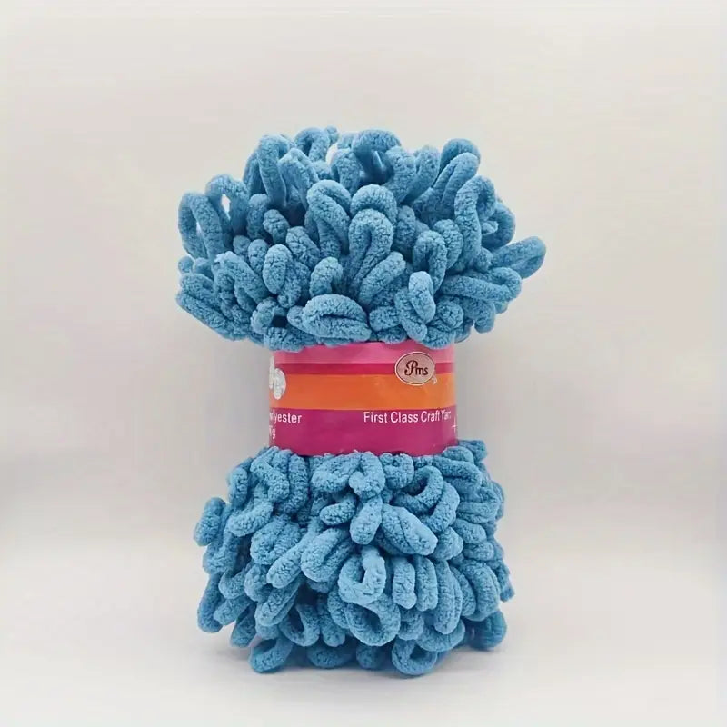 Laine Velours Looping Multicolore – Fil Épais Facile à Tricoter au Doigt pour Couvertures et Crochet DIY
