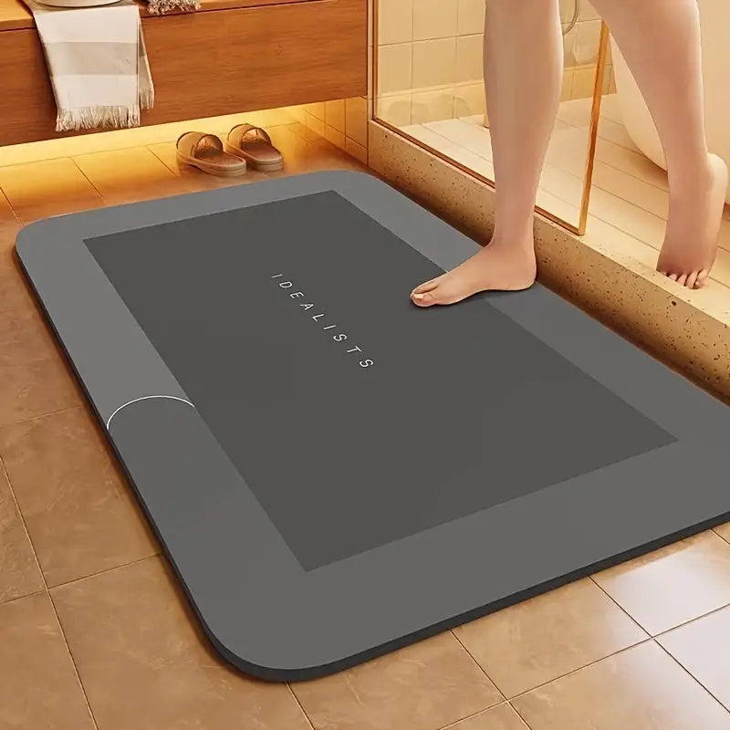 Tapis de Bain Absorbant Antidérapant – Séchage Rapide et Ultra Fin pour Salle de Bain Moderne