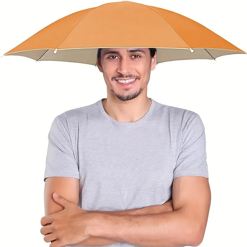 Chapeau Parapluie Mains Libres – Accessoire Extérieur Anti-Pluie et Anti-UV, Idéal Randonnée, Pêche et Camping