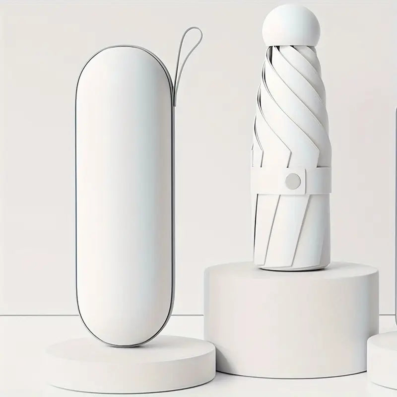 Parapluie pliable bleu ciel avec étui rigide Compact, élégant et imperméable