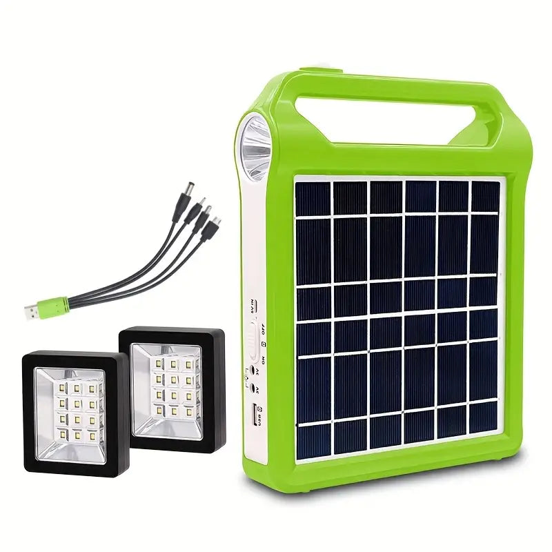 Lampe solaire portable avec panneau intégré – Éclairage LED et alimentation d’appoint idéale pour camping et urgences