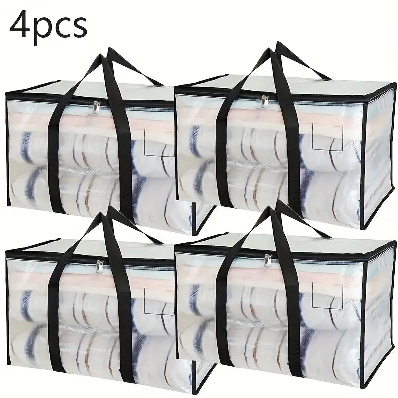 Sac de rangement transparent grande capacité Idéal pour vêtements, couettes et couvertures