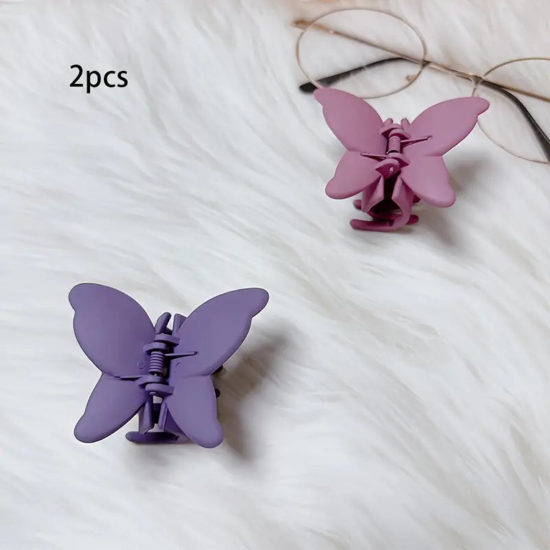 Lot de 2 Pinces Papillon pour Cheveux Enfant – Accessoires Antidérapants Colorés et Élégants