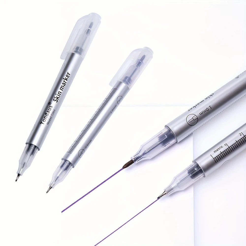 Stylo de Précision pour Tracé de Tatouage – Marqueur Chirurgical à Encre Violette Stérile