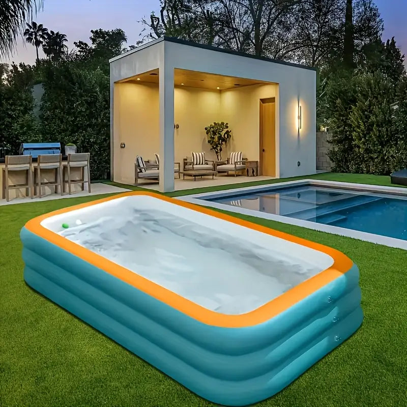 Piscine Gonflable Familiale XXL avec Toboggan Aire de Jeux Aquatique pour Jardin et Terrasse