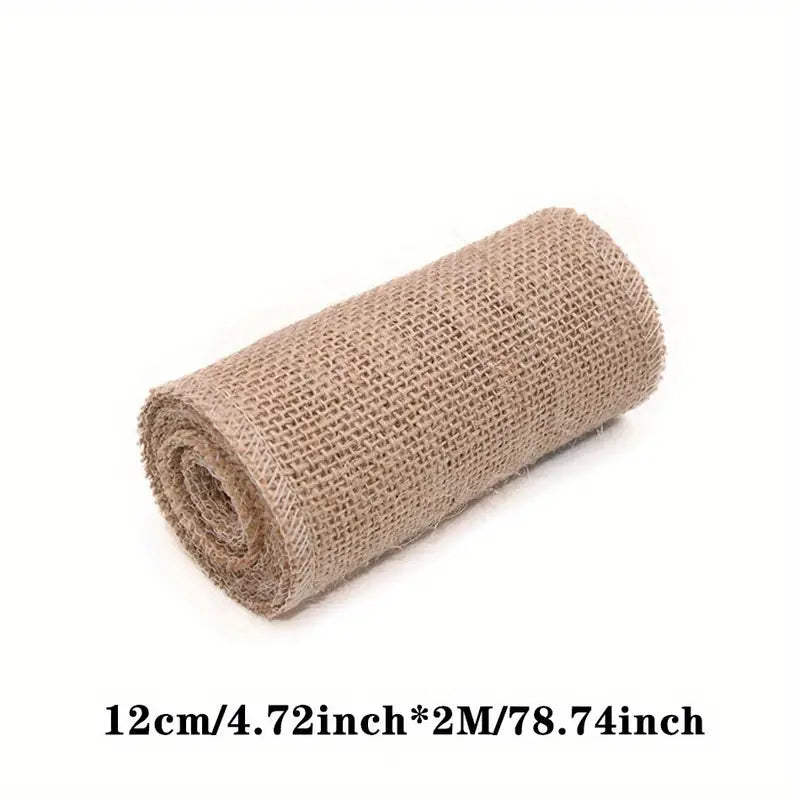 Ruban Jute Naturel 3cm x 2m – Bande Toile de Sac pour Emballages Cadeaux, Mariage Rustique et DIY