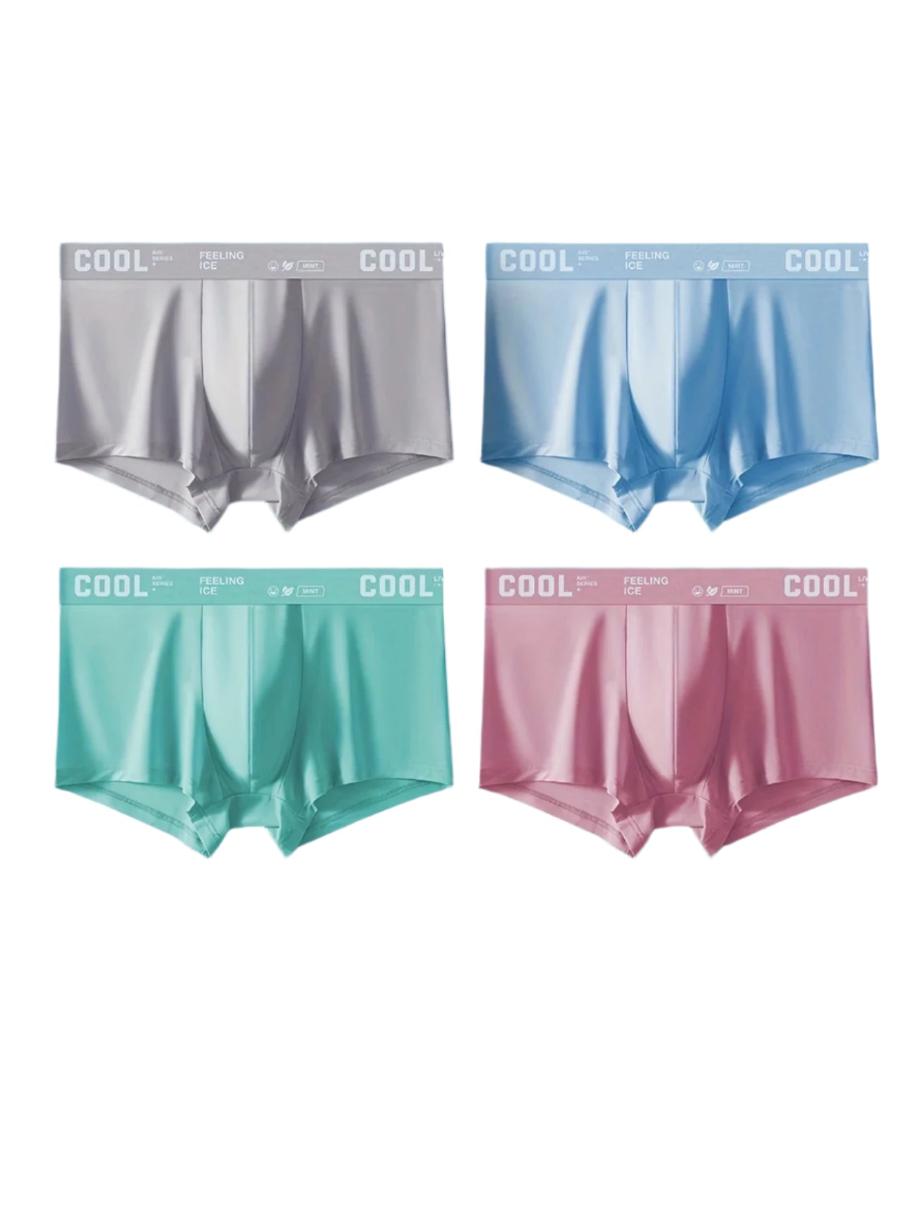 Boxers Homme – Sous-vêtements Confort Respirant & Ceinture COOL Stylée - Pack de 4