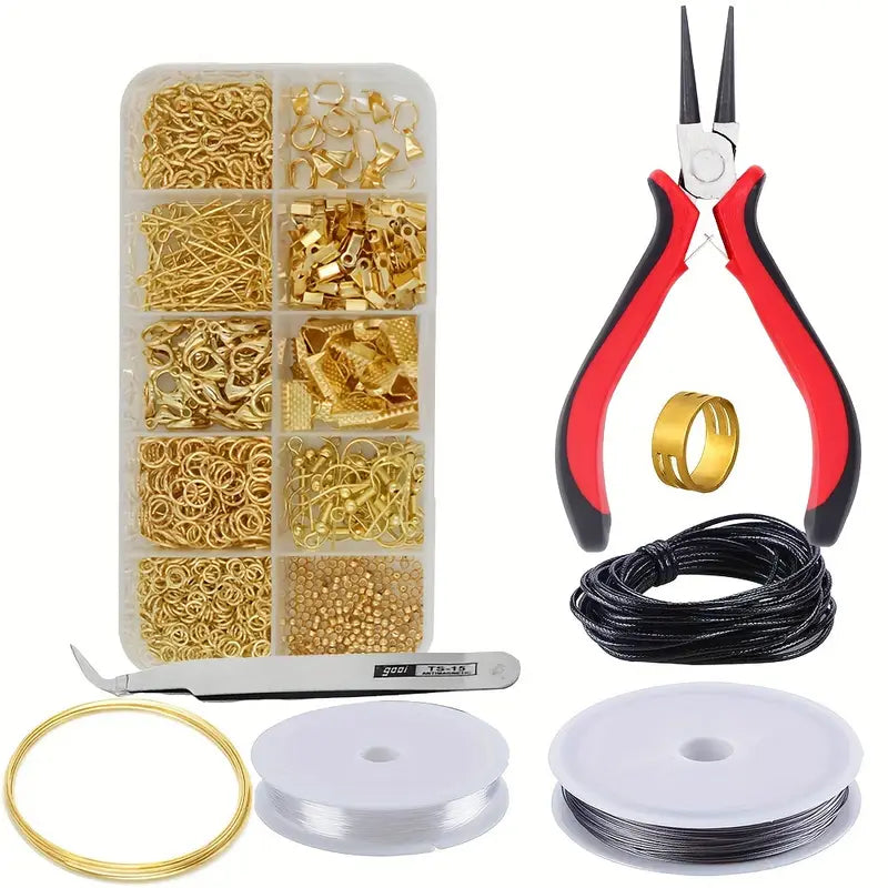 Kit Complet Accessoires Bijoux DIY – Crochets, Anneaux, Fermoirs et Embouts Métal