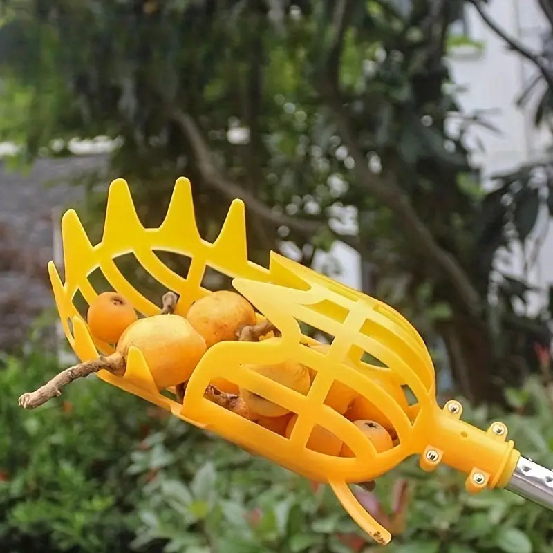 Cueille-fruits ergonomique en plastique robuste Outil de jardinage pratique pour récolter fruits et agrumes en hauteur