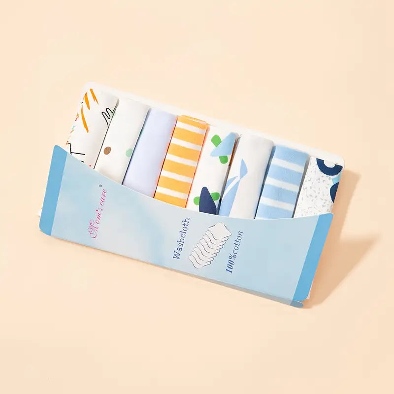 Lot de 8 débarbouillettes bébé 100% coton ultra doux – Lingettes lavables et absorbantes