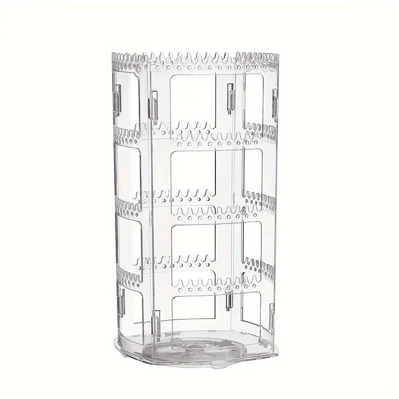 Présentoir à boucles d’oreilles rotatif en acrylique – Organisateur transparent de bijoux élégant et pratique