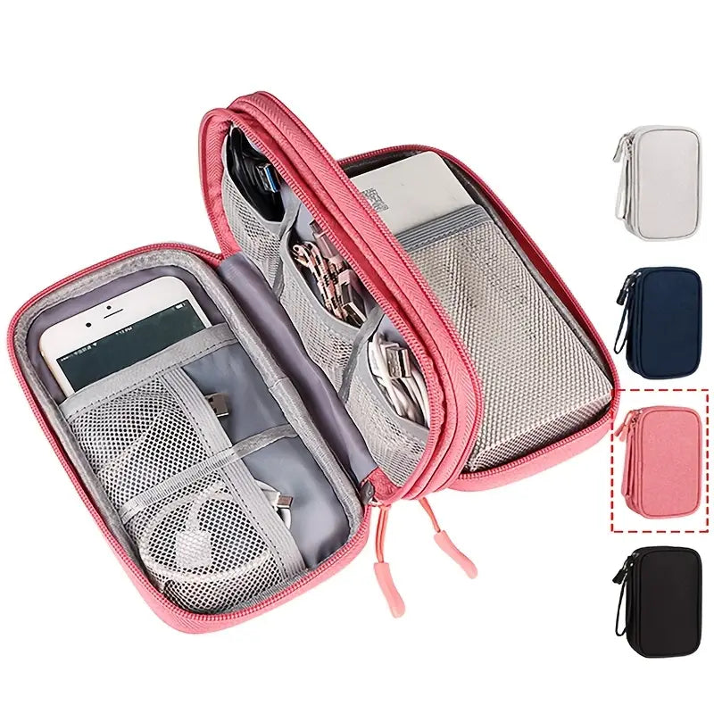 Étui de Rangement pour Accessoires Électroniques – Pochette Organisateur Câbles, Chargeurs, Écouteurs et Powerbank avec Compartiments