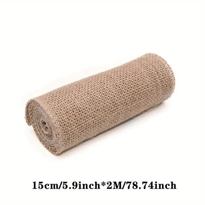Ruban Jute Naturel 3cm x 2m – Bande Toile de Sac pour Emballages Cadeaux, Mariage Rustique et DIY