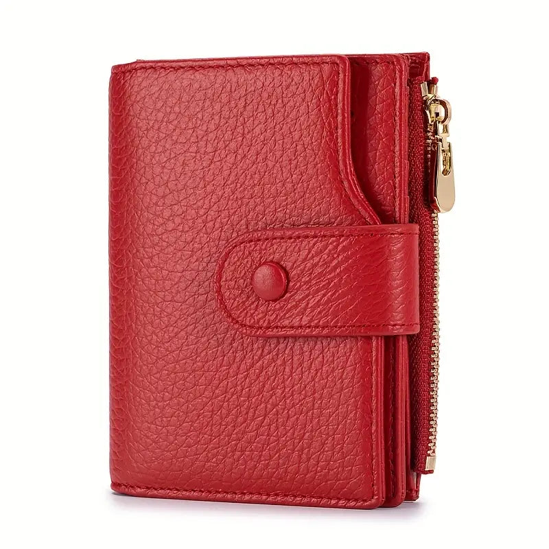 Portefeuille femme vert en cuir – Compact, élégant et pratique avec porte-cartes