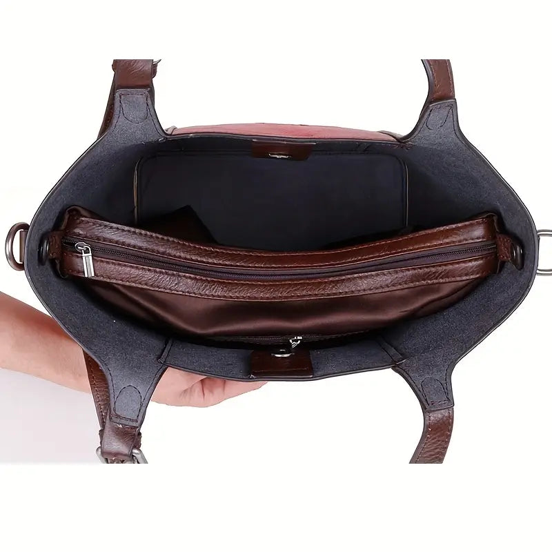 Sac à main femme en cuir noir gravé  Élégance intemporelle et style raffiné