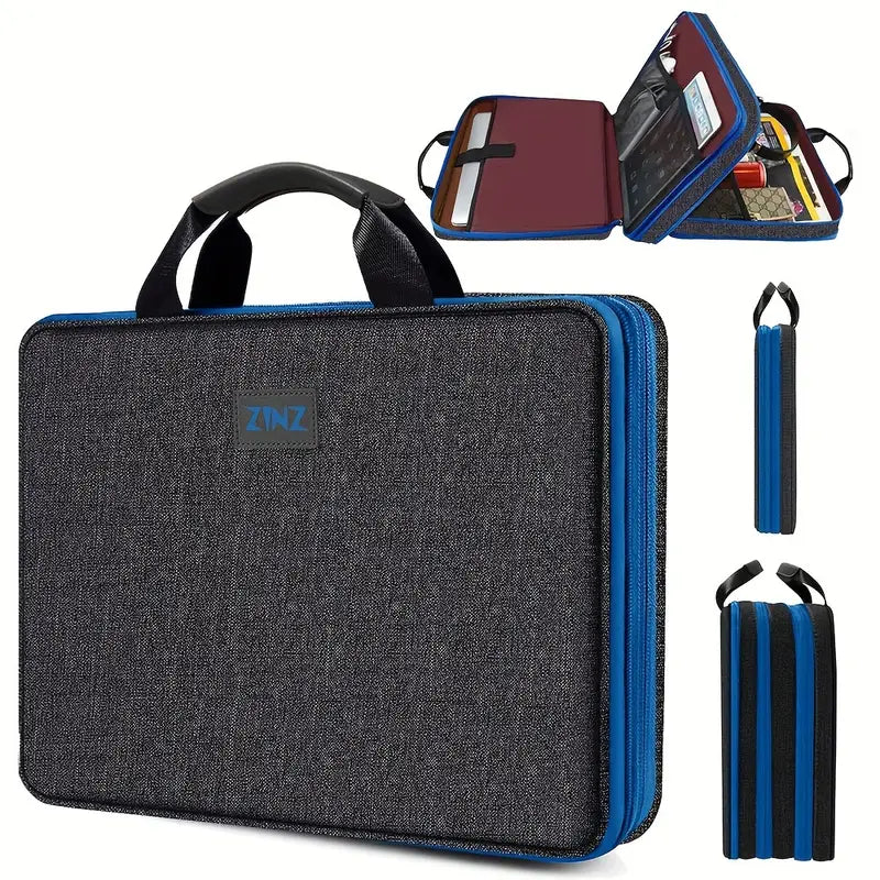 Mallette rigide pour ordinateur portable  Sacoche de rangement étanche avec double fermeture éclair et poches organisées