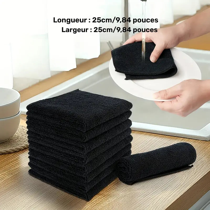 Lot de chiffons microfibres noirs ultra-absorbants – Accessoires pour bateau, nettoyage et entretien