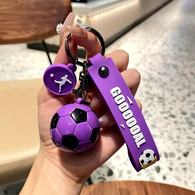 Porte-clés ballon de foot coloré – Accessoire tendance homme | Breloque football avec sangle GOOOOAL