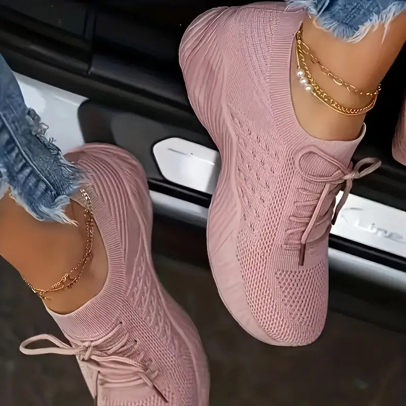 Baskets femme rouges – Chaussures de sport légères et respirantes pour running, fitness et loisirs