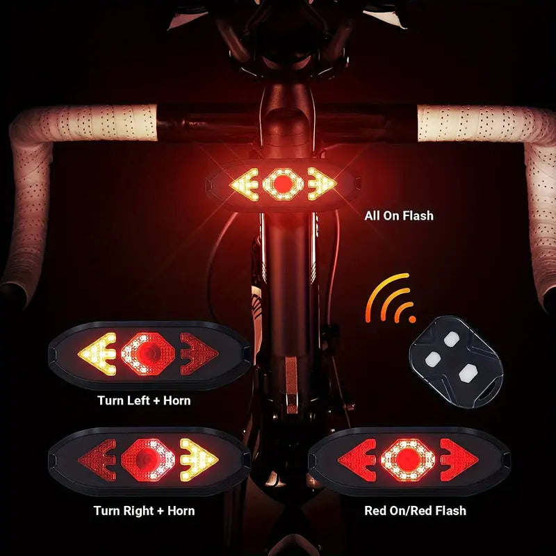 Feu arrière vélo LED avec clignotants et télécommande – Signalisation de sécurité pour cyclistes