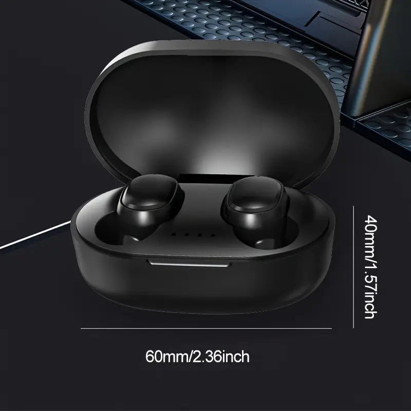 Écouteurs Sans Fil Bluetooth Noir avec Boîtier de Charge Compact – Confort et Son Haute Qualité