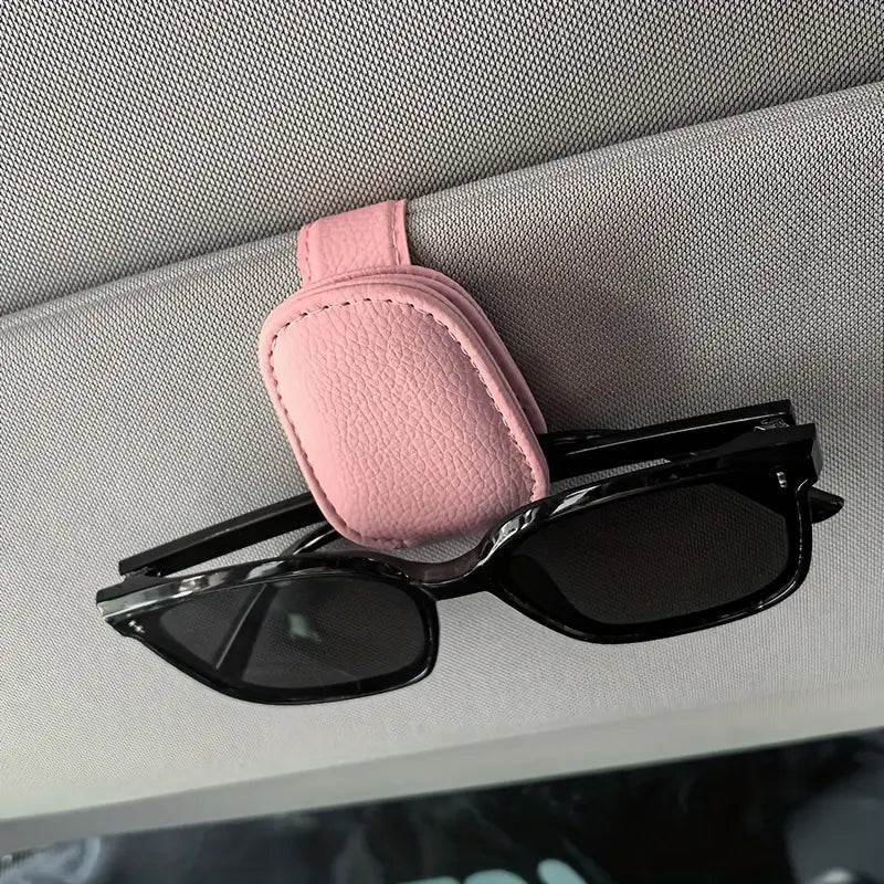 Clip support lunettes voiture cuir – Accessoire intérieur élégant et pratique pour pare-soleil
