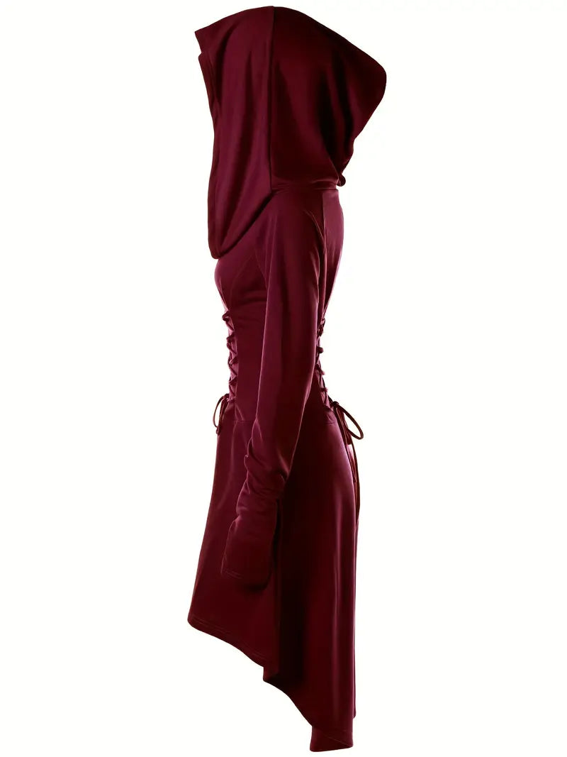 Robe médiévale à capuche – Déguisement gothique et fantasy pour femme