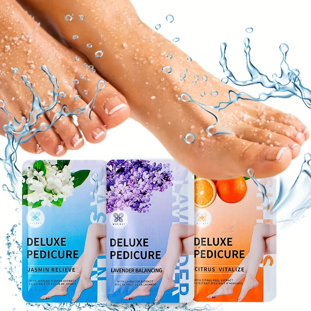 Kit Masques Pédicure Deluxe – 4 Soins Pieds Hydratants aux Extraits Naturels (Lavande, Miel, Jasmin, Agrumes)