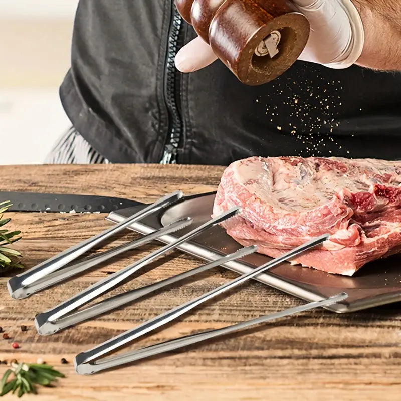 Pinces de cuisine en acier inoxydable – Ustensiles de barbecue et camping disponibles en 3 tailles