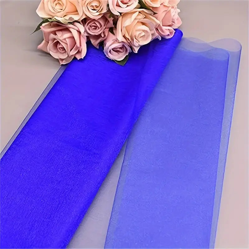 Tulle organza jaune fluo pour emballage cadeau – Rouleau tissu décoratif transparent pour artisanat, bouquets et événements