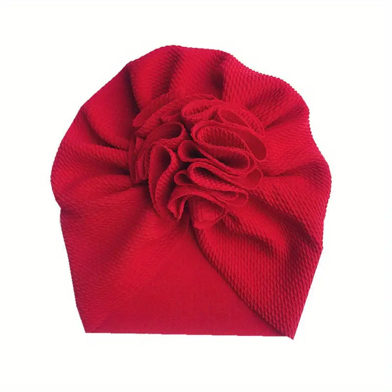 Turban Bébé avec Fleur en Tissu – Chapeaux et Casquettes Enfant Élégants | Bonnet Mode Fille Confort & Style