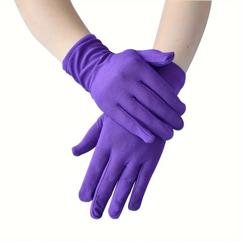 Gants femme élégants en tissu bleu – Accessoire chic pour soirées, cérémonies et spectacles