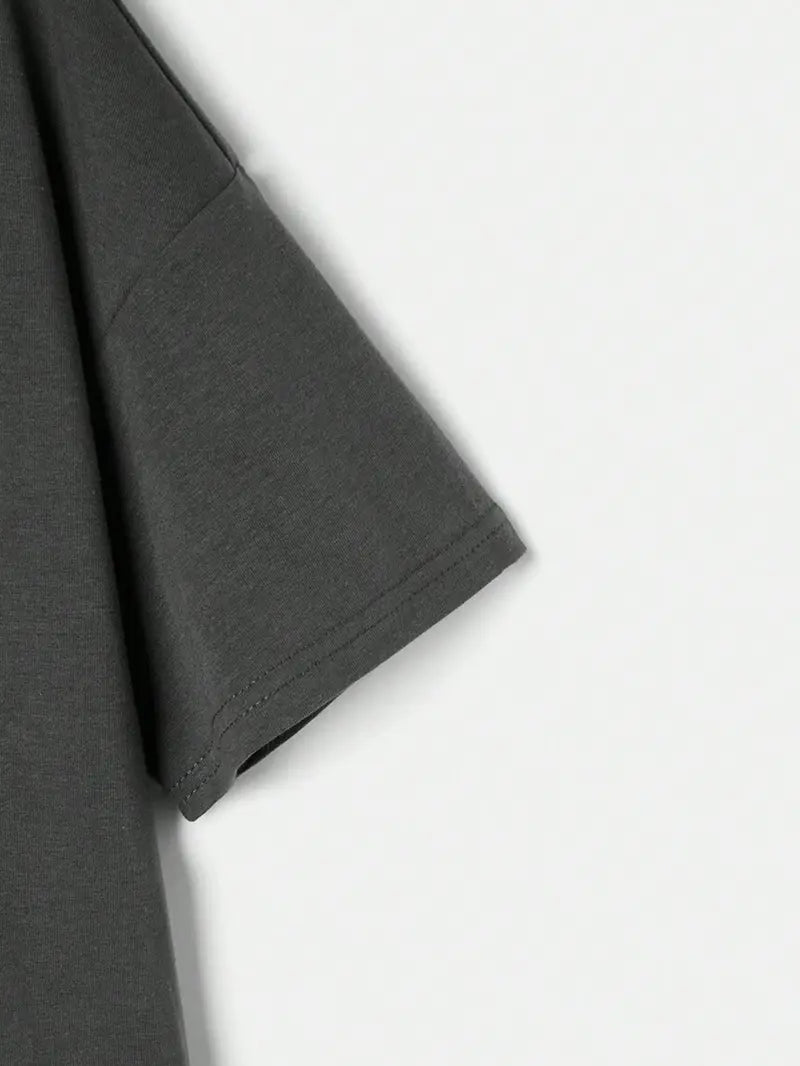 Lot de 3 T-shirts Garçon Unis – Hauts Enfant Coton Confort Blanc, Gris et Noir