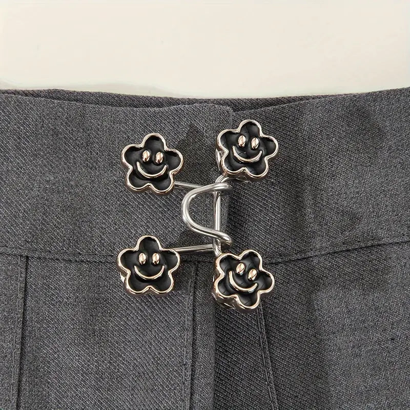 Extenseur de ceinture femme avec fleurs roses – Accessoire élégant et ajustable pour pantalon