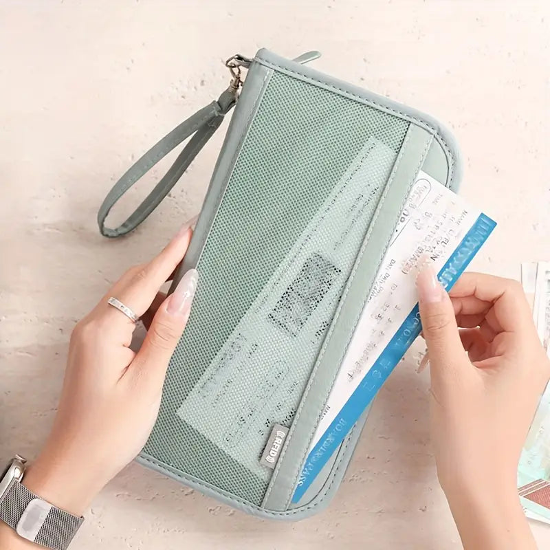 Organiseur de voyage multifonction Porte-passeport familial avec compartiments cartes, billets et monnaie