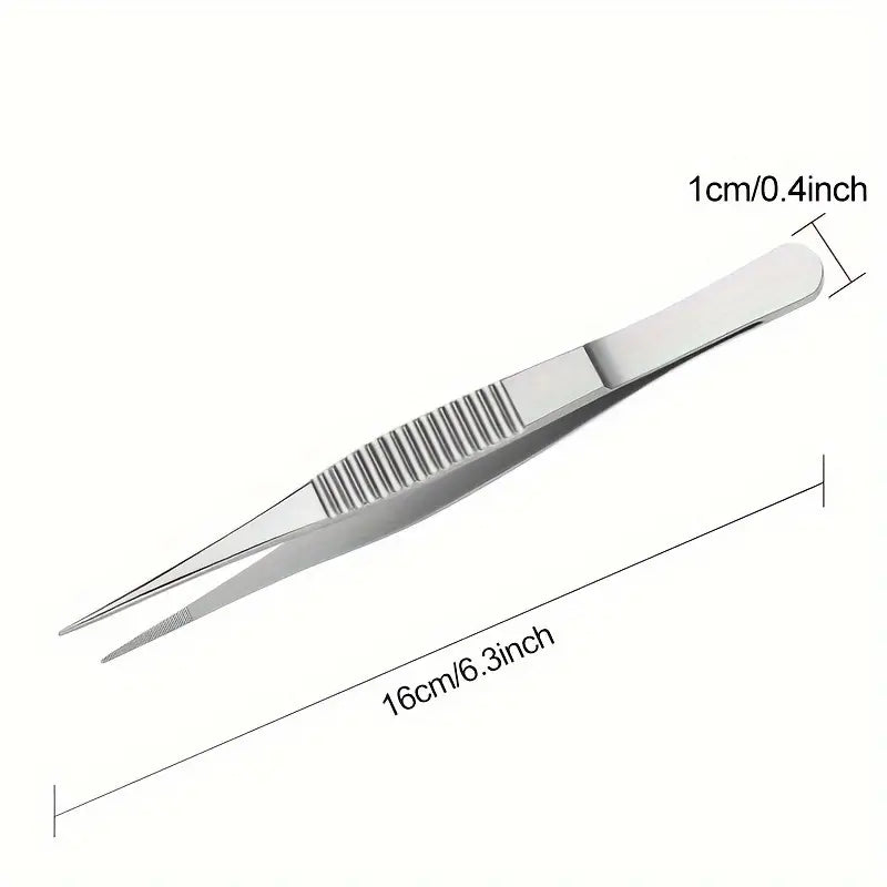 Pince Brucelles Droite en Acier Inoxydable – Outil de Précision pour Maintenance, Électronique et Applications Industrielles