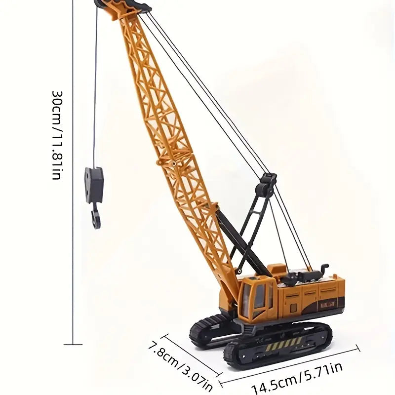 Grue de chantier jouet réaliste pour enfants – Véhicule de construction avec crochet et chenilles mobiles