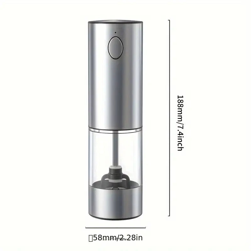 Moulin à Poivre Électrique Rechargeable – Broyeur Inox avec Réservoir Transparent