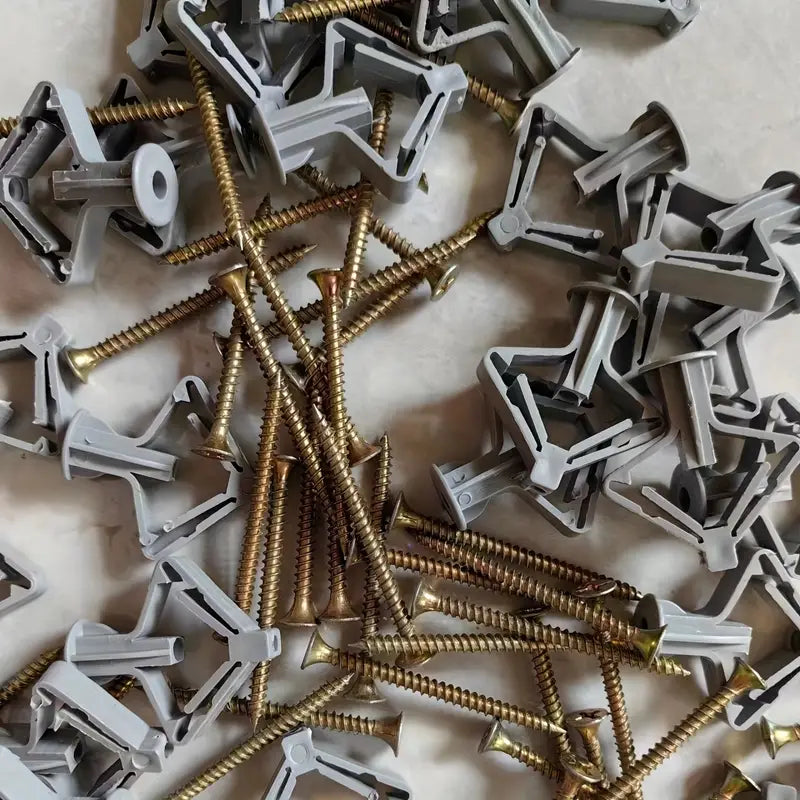 Cheville à bascule pour plaques de plâtre avec vis – Fixation murale robuste pour charges lourdes