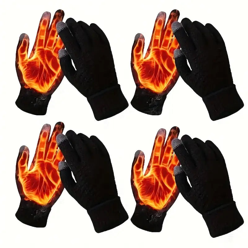 Gants chauffants femme hiver – Gants tactiles tricotés thermiques écran tactile, mains toujours au chaud